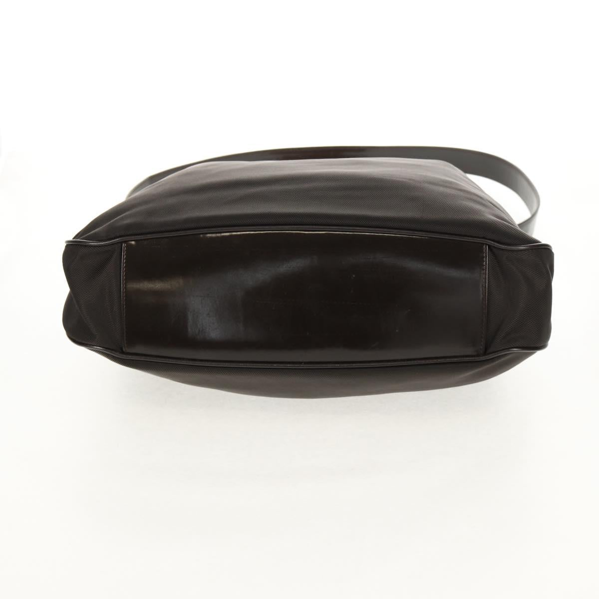 GUCCI Bamboo Hand Bag Nylon 2way Brown Silver 001 1577 Auth ep11538