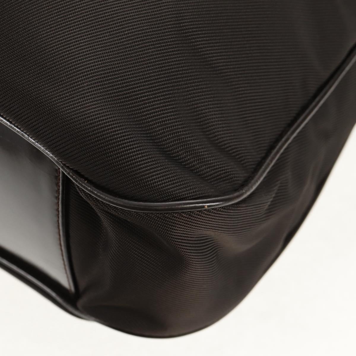 GUCCI Bamboo Hand Bag Nylon 2way Brown Silver 001 1577 Auth ep11538