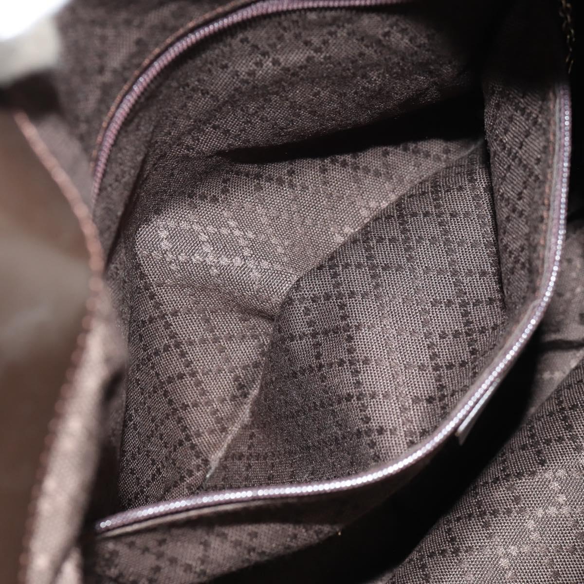 GUCCI Bamboo Hand Bag Nylon 2way Brown Silver 001 1577 Auth ep11538