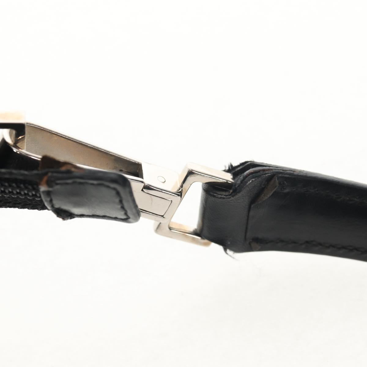 GUCCI Shoulder Bag Nylon Leather Black Silver 001 1955 Auth ep11539