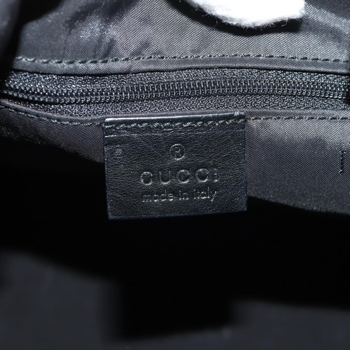 GUCCI Shoulder Bag Nylon Leather Black Silver 001 1955 Auth ep11539