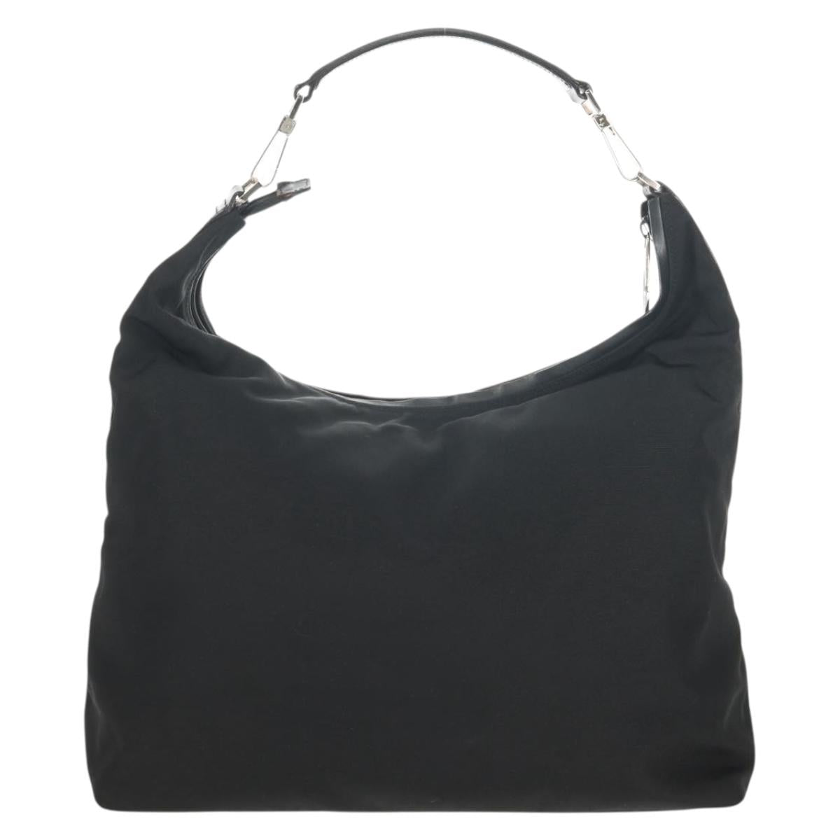GUCCI Shoulder Bag Nylon Leather Black Silver 001 1955 Auth ep11539