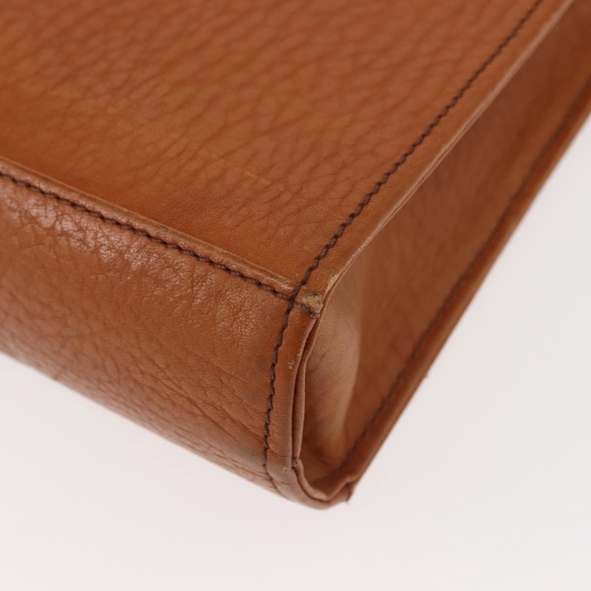 Burberrys Business Bag Leather Brown Gold Auth ep11548