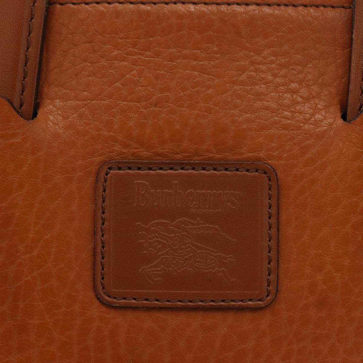 Burberrys Business Bag Leather Brown Gold Auth ep11548