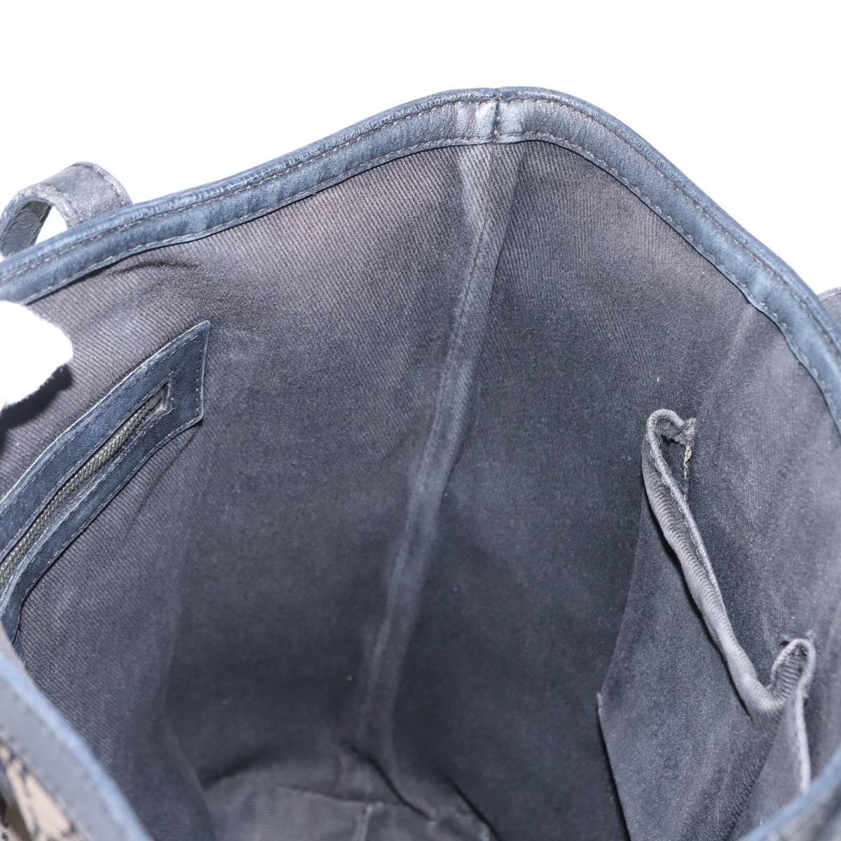 CELINE Macadam Canvas Tote Bag Canvas Black Silver Auth ep11551