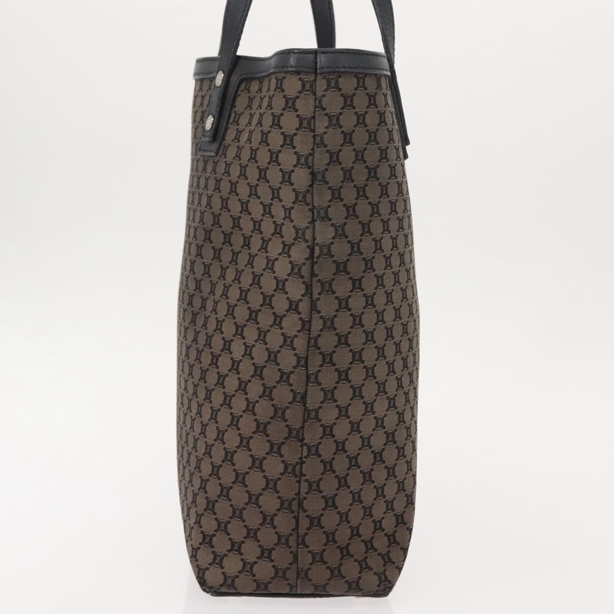 CELINE Macadam Canvas Tote Bag Canvas Black Silver Auth ep11551