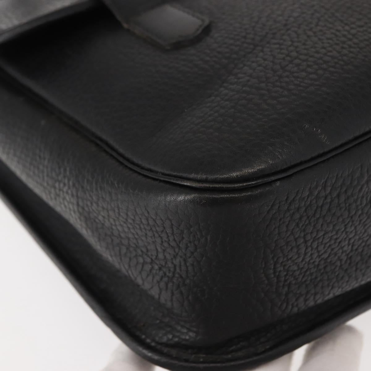 Christian Dior Hand Bag Leather Black Gold Auth ep11555