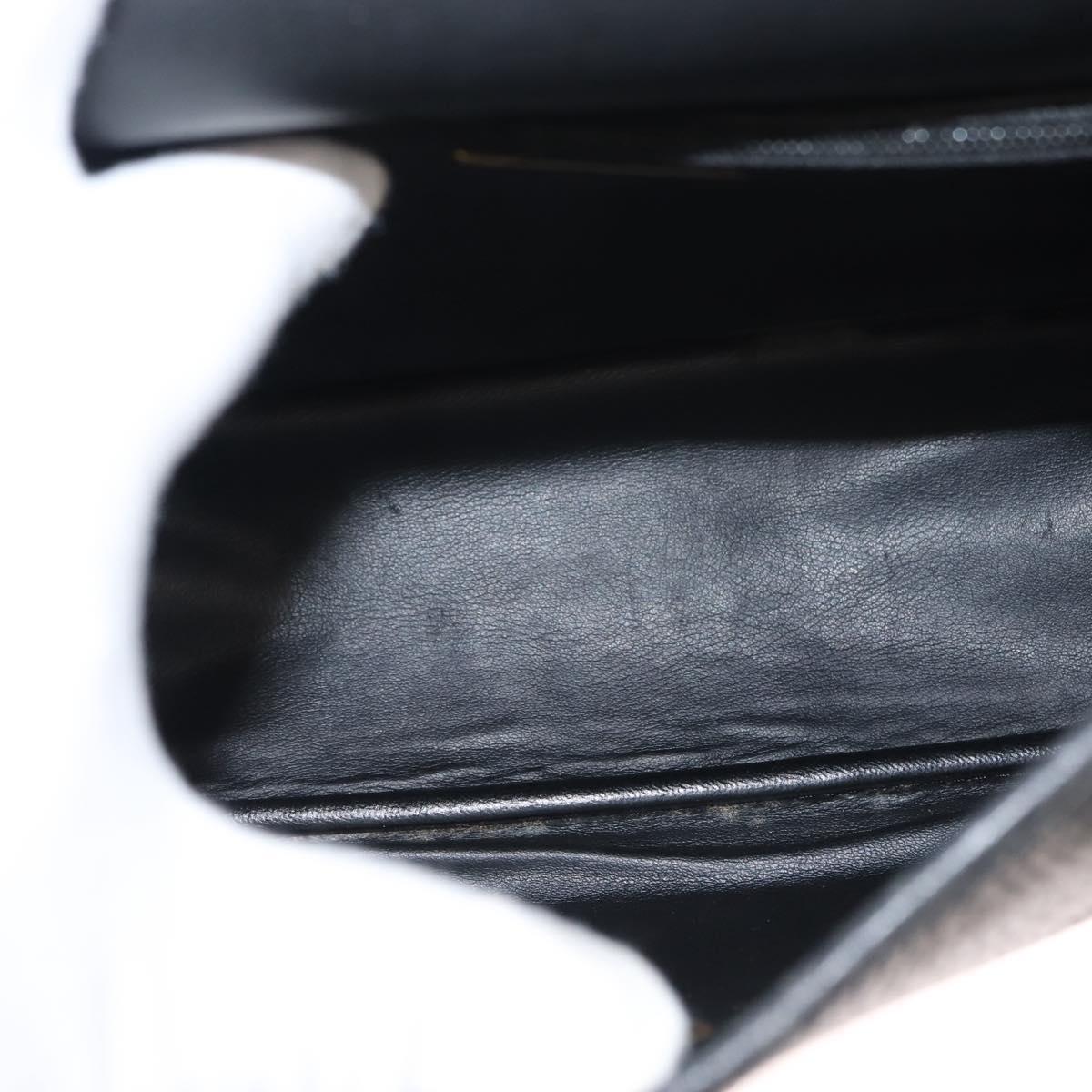 Christian Dior Hand Bag Leather Black Gold Auth ep11555