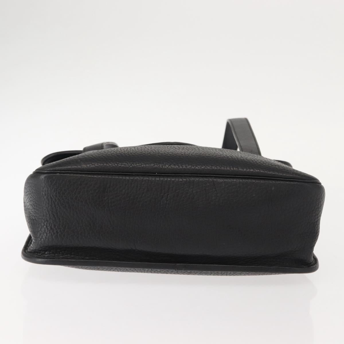 Christian Dior Hand Bag Leather Black Gold Auth ep11555