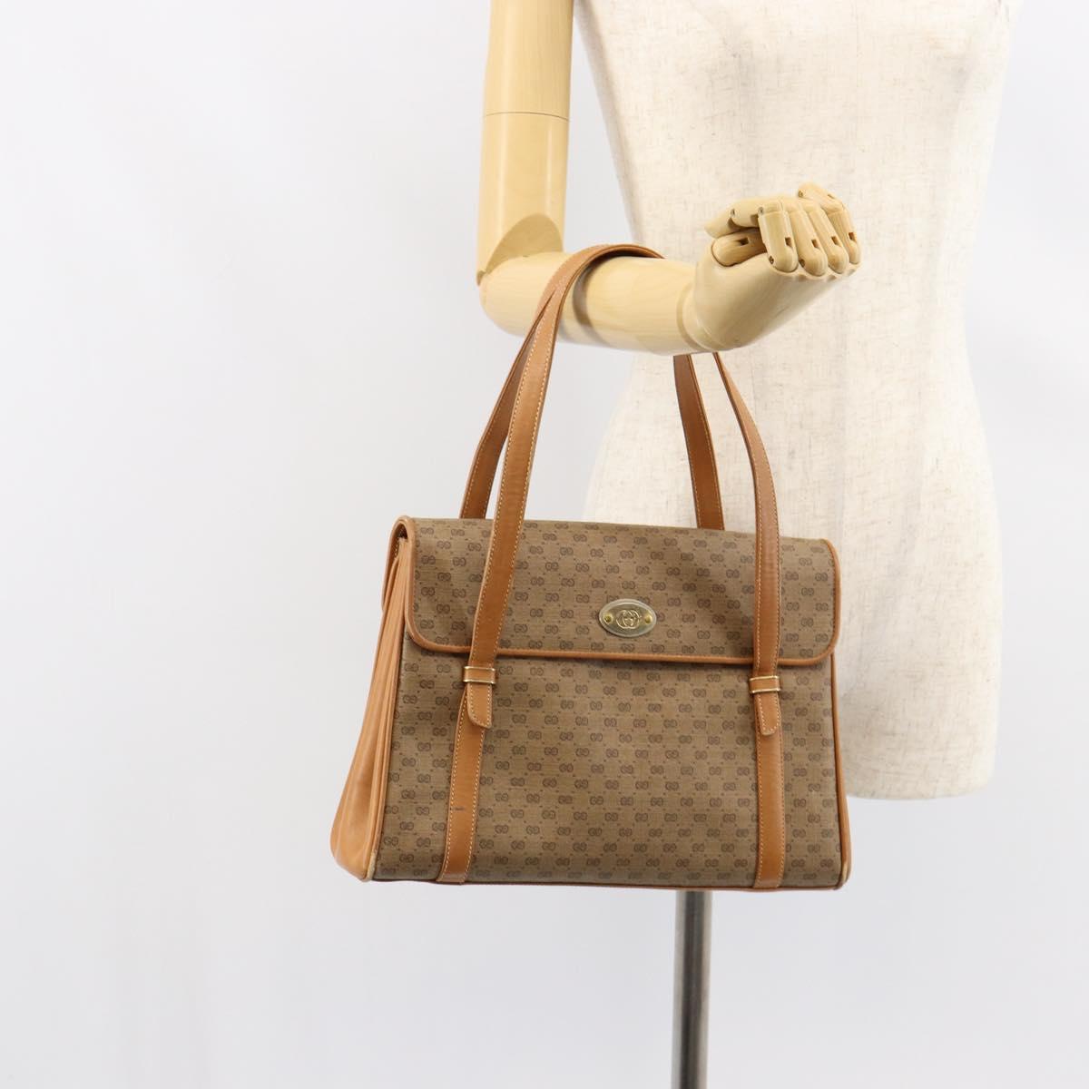 GUCCI Micro GG Supreme Shoulder Bag PVC Beige Gold 000 46 4857 Auth ep11557