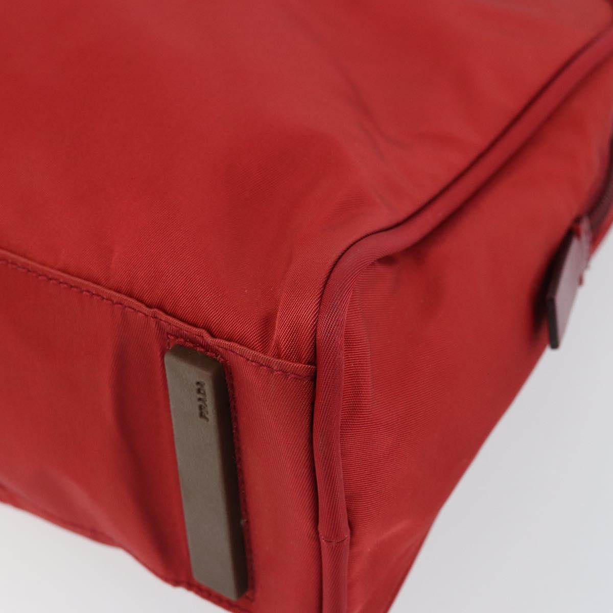 PRADA Hand Bag Nylon Red Silver Auth ep11558