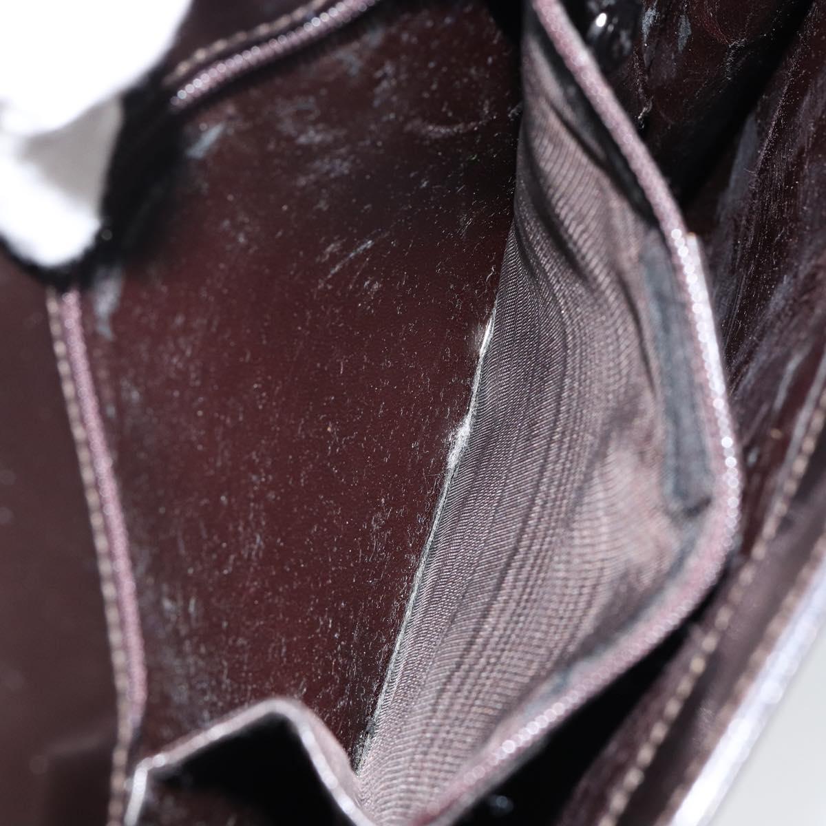 GUCCI Shoulder Bag Enamel Black Silver 001 1013 3037 Auth ep11560