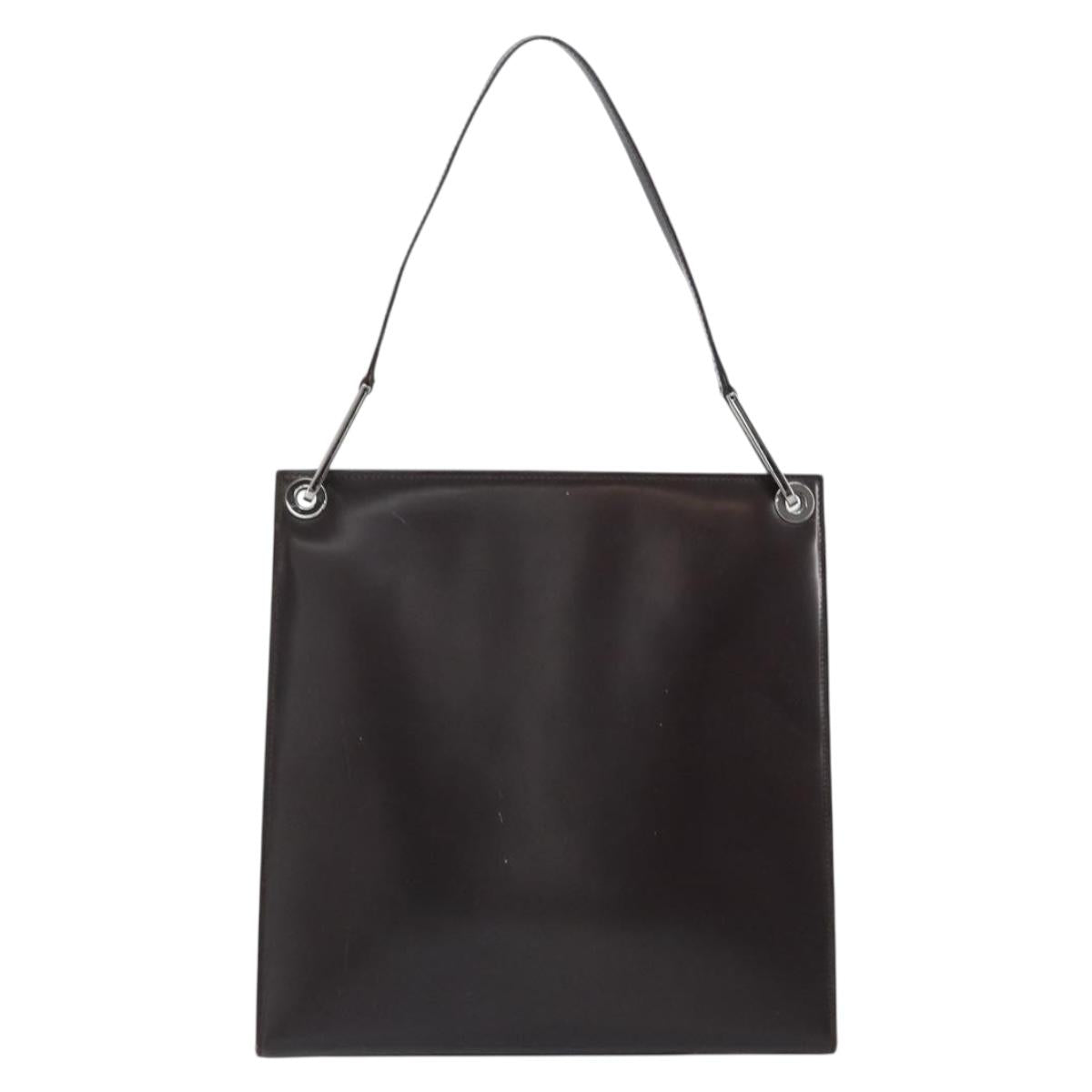 GUCCI Shoulder Bag Enamel Black Silver 001 1013 3037 Auth ep11560