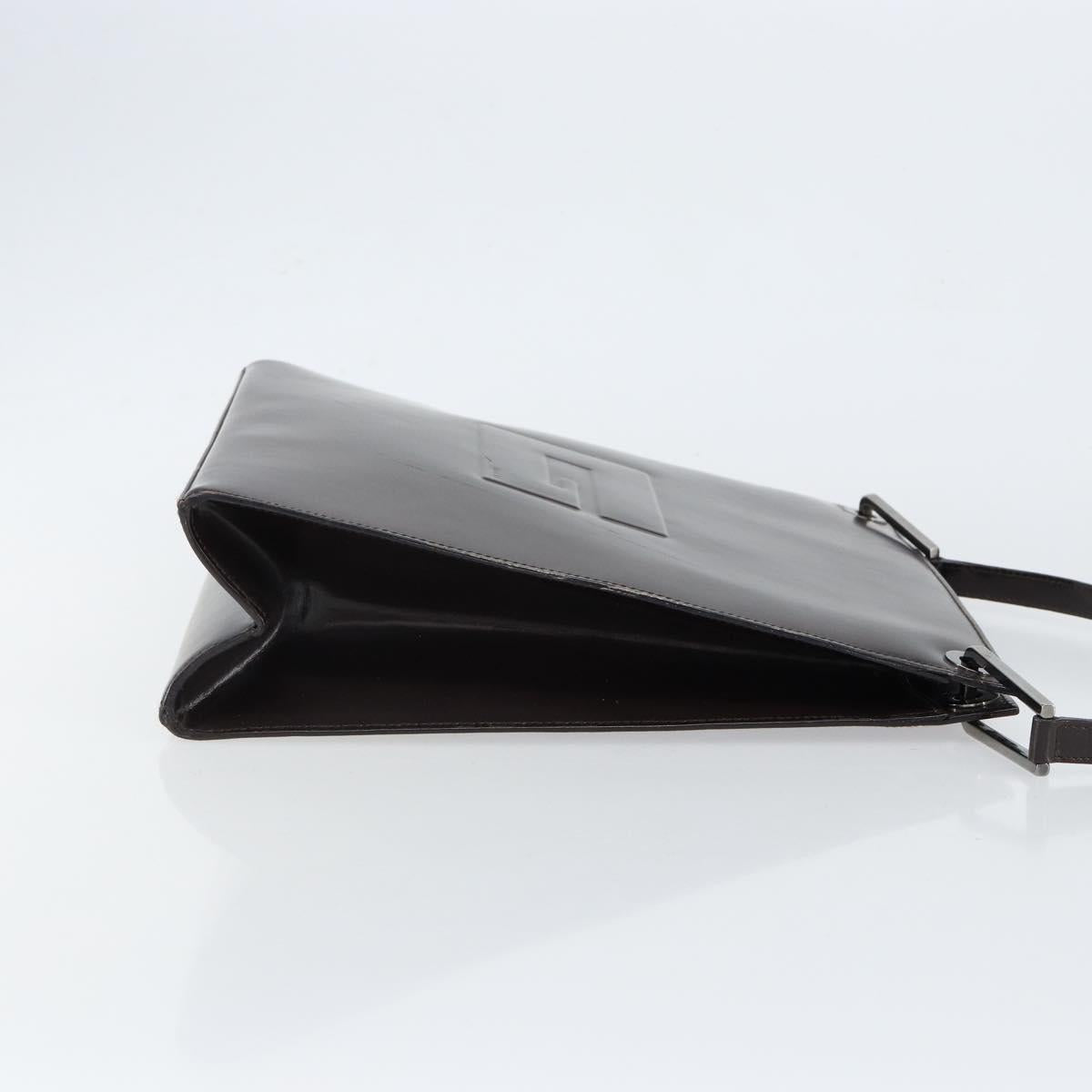 GUCCI Shoulder Bag Enamel Black Silver 001 1013 3037 Auth ep11560