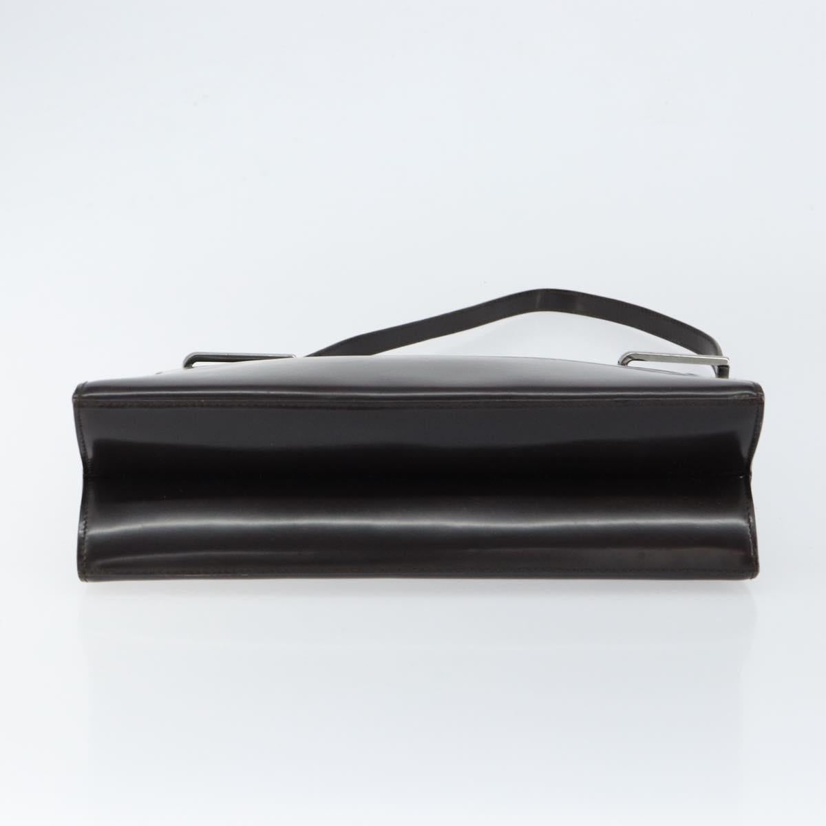 GUCCI Shoulder Bag Enamel Black Silver 001 1013 3037 Auth ep11560