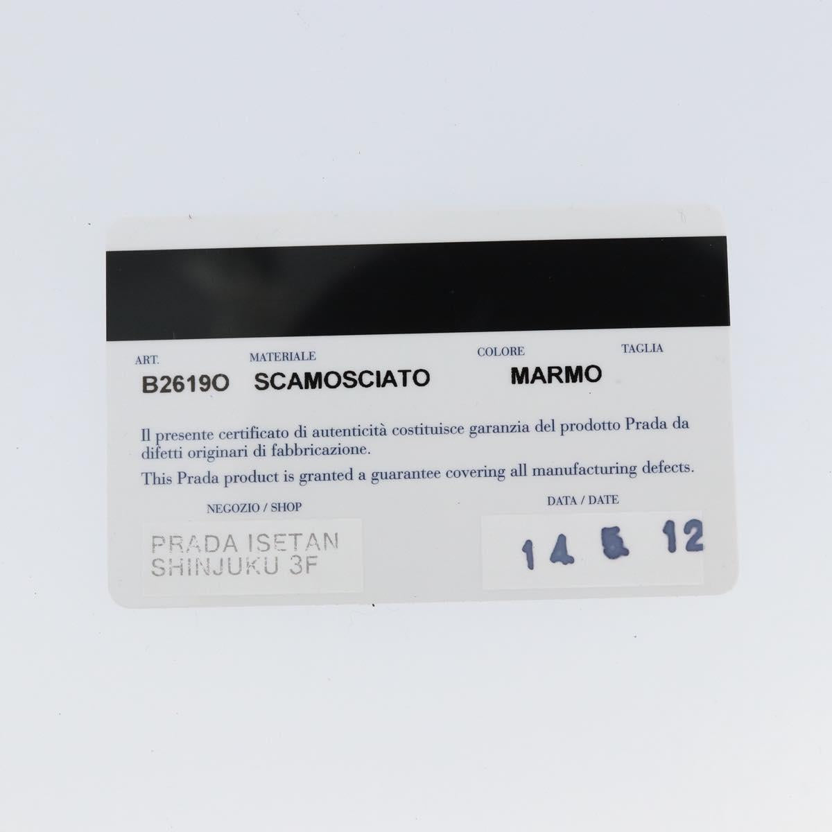 PRADA Studs Hand Bag Suede 2way Gray Silver Auth ep11562