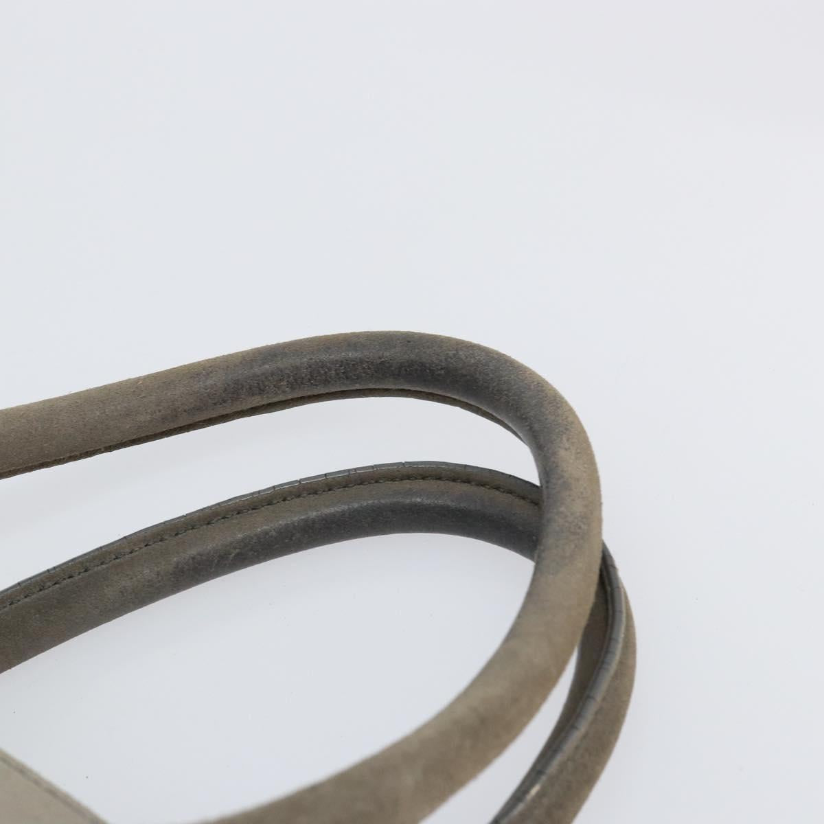 PRADA Studs Hand Bag Suede 2way Gray Silver Auth ep11562