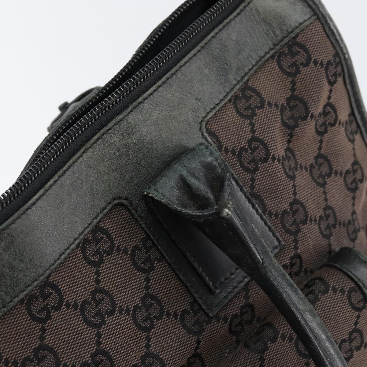 GUCCI GG Canvas Tote Bag Black Gold 000 0854 Auth ep11565