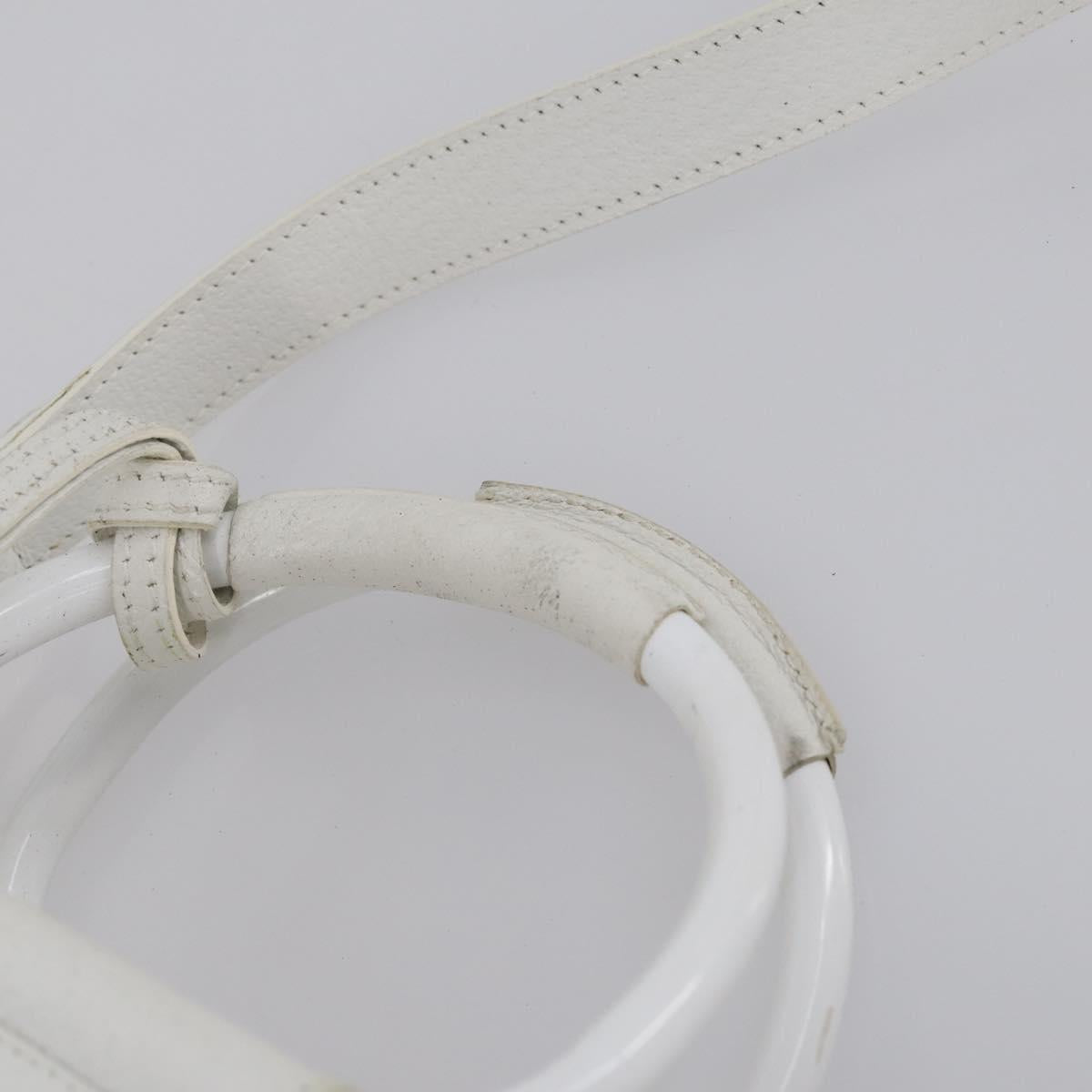 GUCCI Hand Bag Leather 2way White Silver 000 2058 0307 5 Auth ep11566