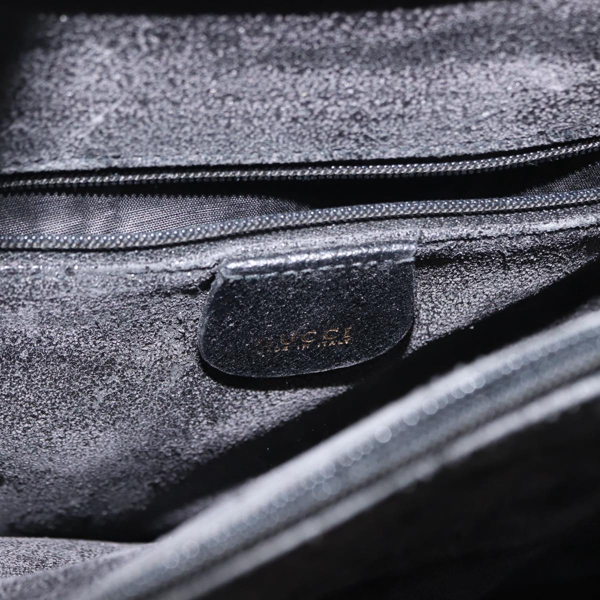 GUCCI Bamboo Hand Bag Leather Black Gold 002 1186 0260 Auth ep11571