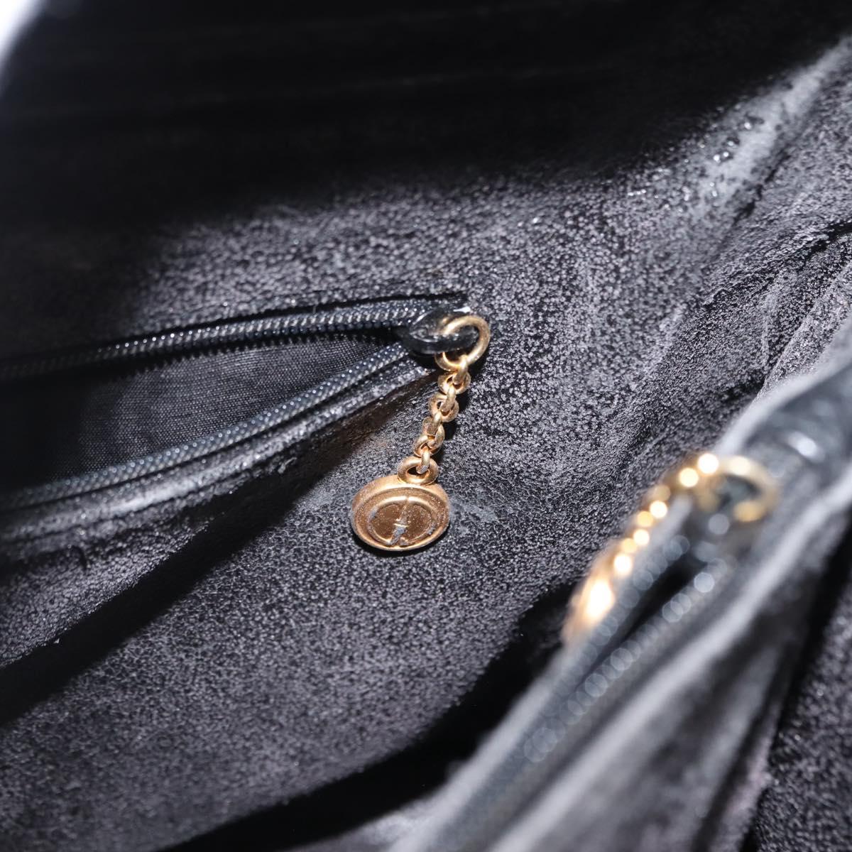 GUCCI Bamboo Hand Bag Leather Black Gold 002 1186 0260 Auth ep11571