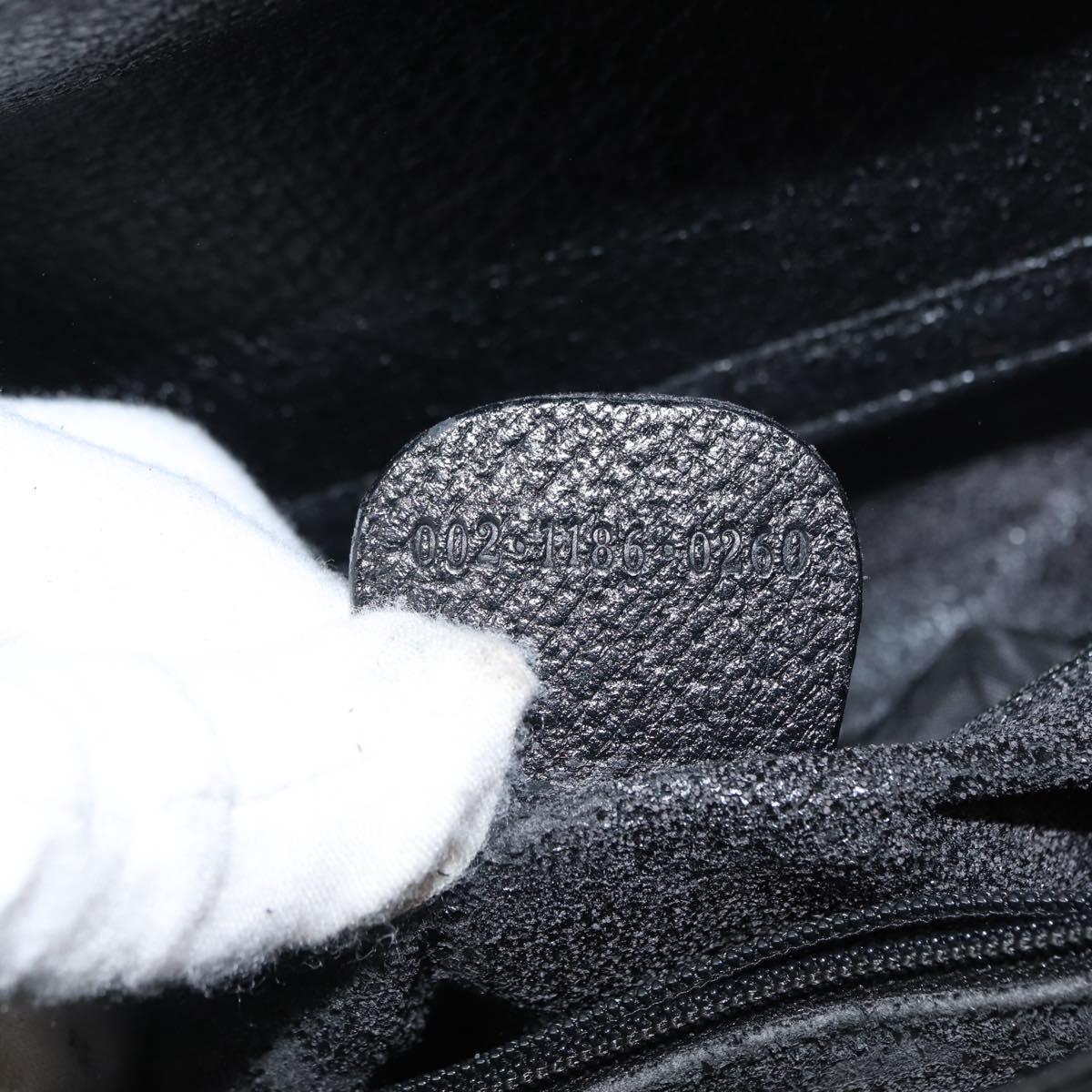 GUCCI Bamboo Hand Bag Leather Black Gold 002 1186 0260 Auth ep11571