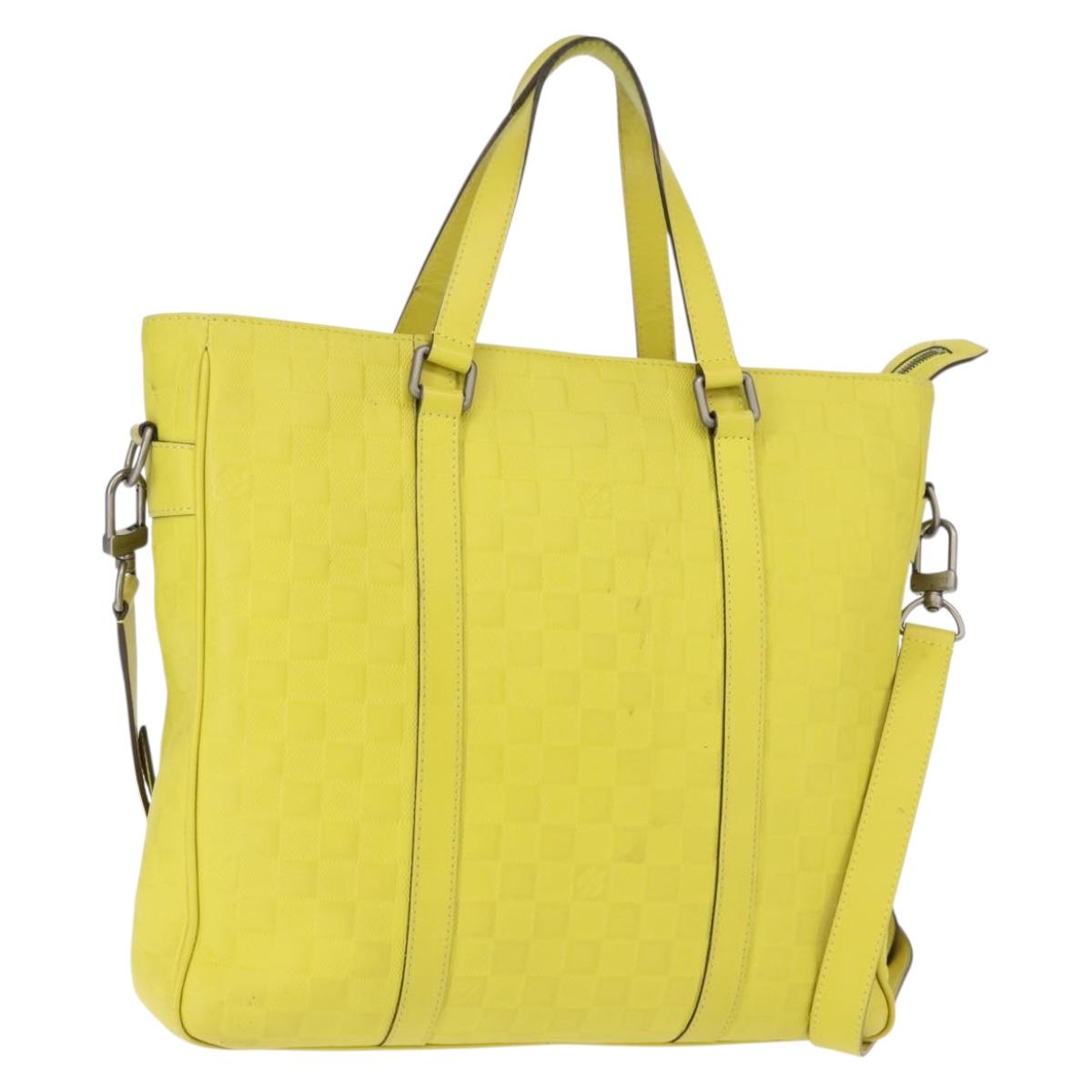 LOUIS VUITTON Damier Anfini Tadao PM 2Way Bag Bag Yellow N41393 LV Auth ep11572