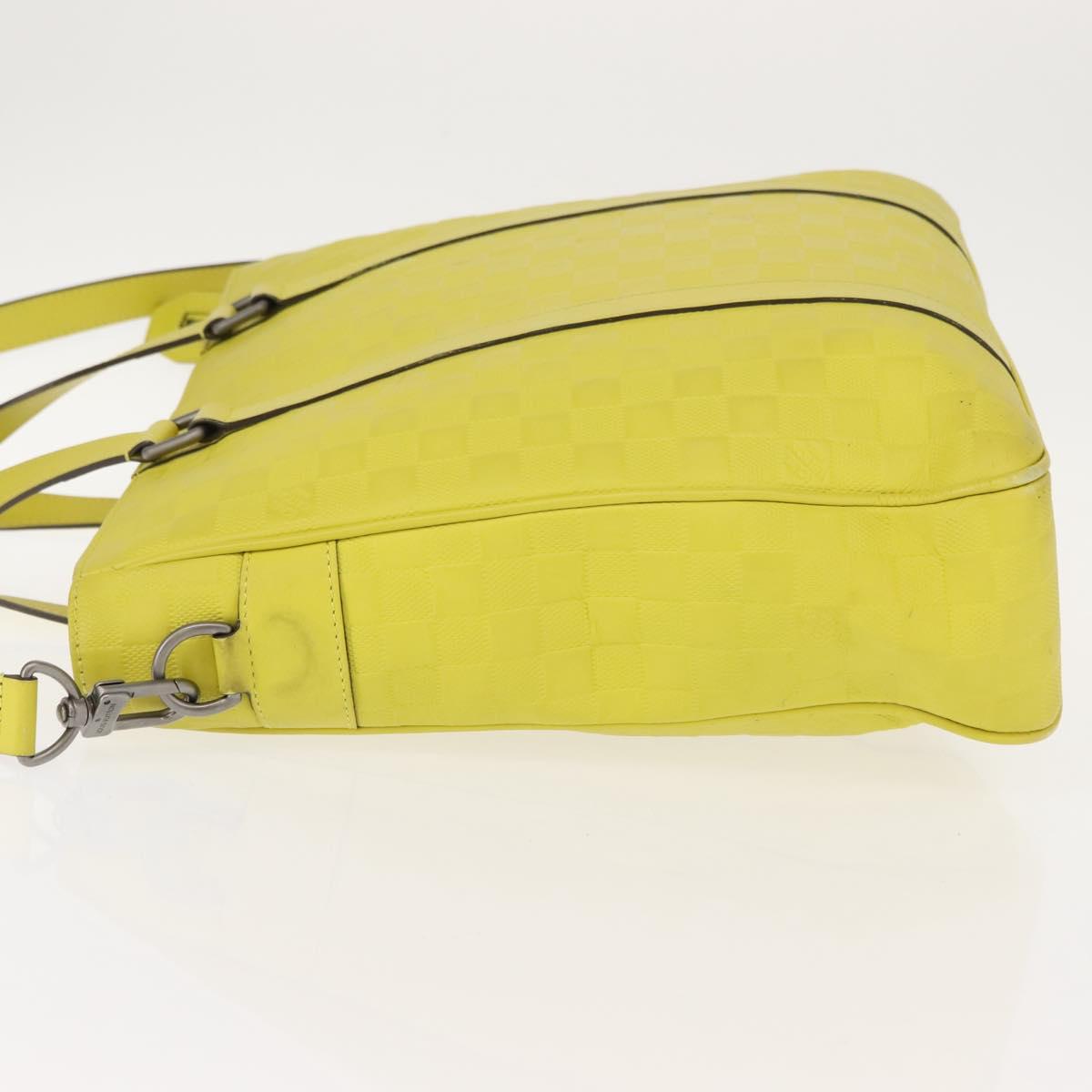 LOUIS VUITTON Damier Anfini Tadao PM 2Way Bag Bag Yellow N41393 LV Auth ep11572