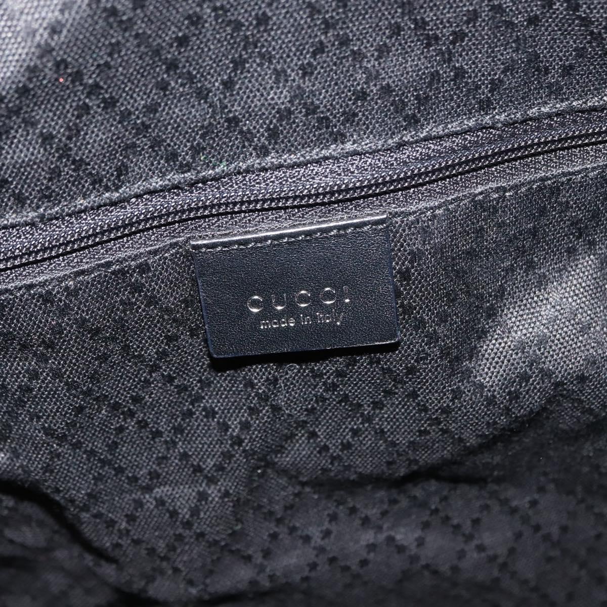 GUCCI Bamboo Hand Bag Nylon Black Silver 001 1577 3754 Auth ep11573