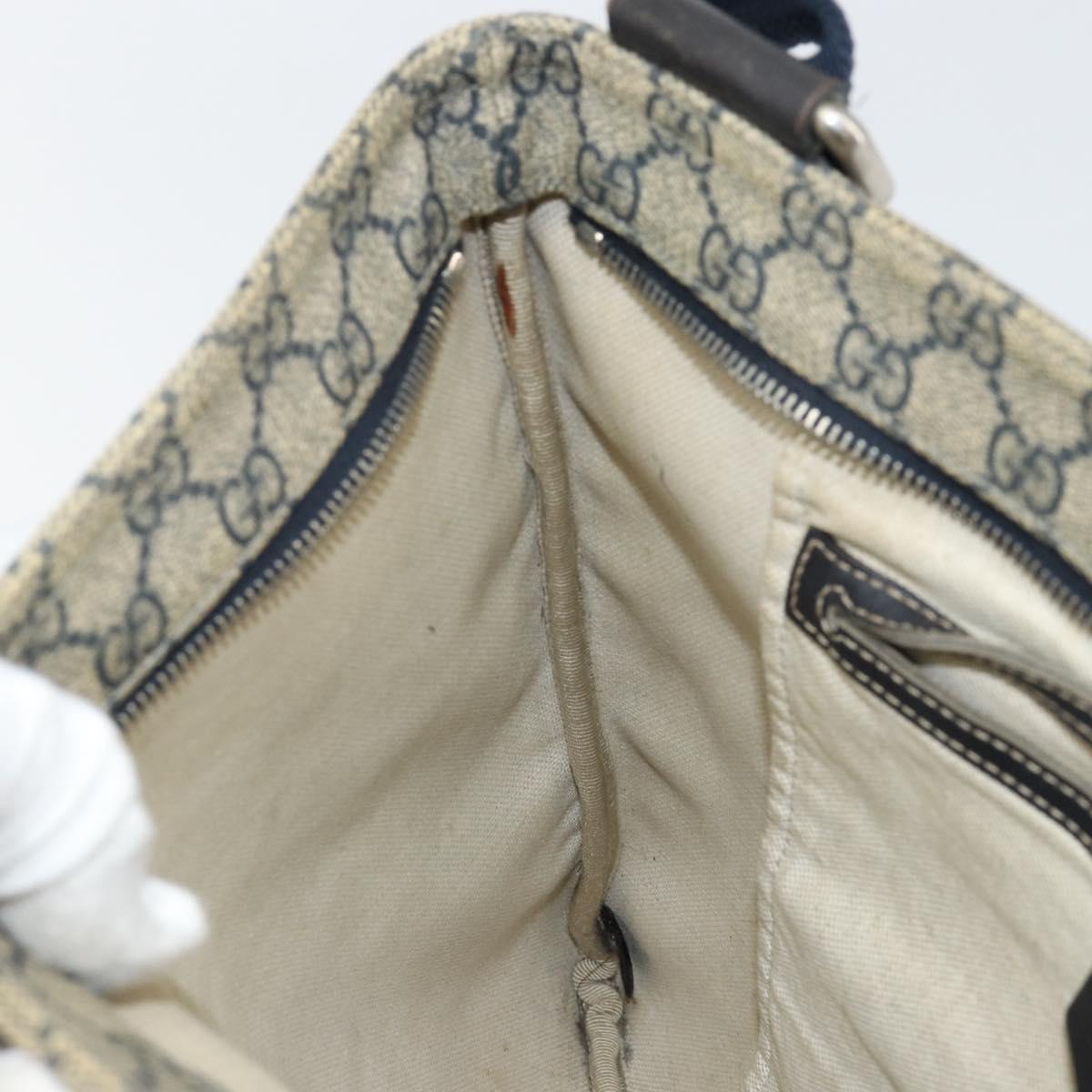 GUCCI GG Supreme Shoulder Bag PVC Navy 201446 Auth ep11575