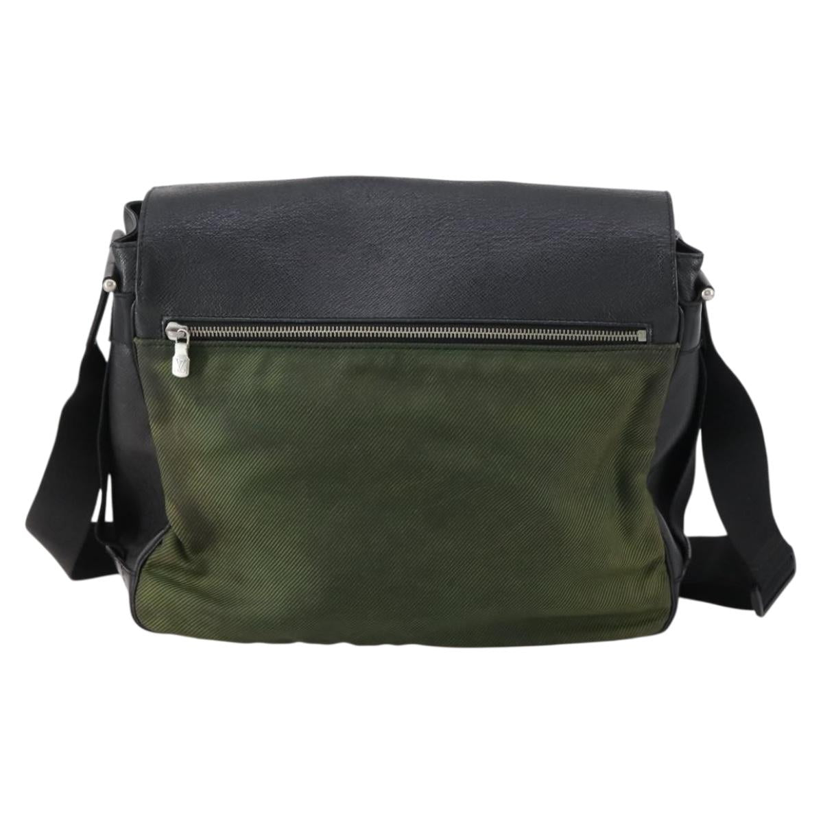 LOUIS VUITTON Taiga Victor Shoulder Bag Ardoise M30142 LV Auth ep11578