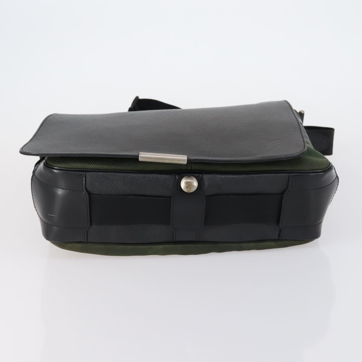 LOUIS VUITTON Taiga Victor Shoulder Bag Ardoise M30142 LV Auth ep11578