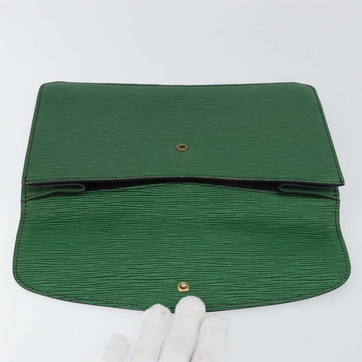 LOUIS VUITTON Epi Montaigne 27 Clutch Bag Green M52654 LV Auth ep11589