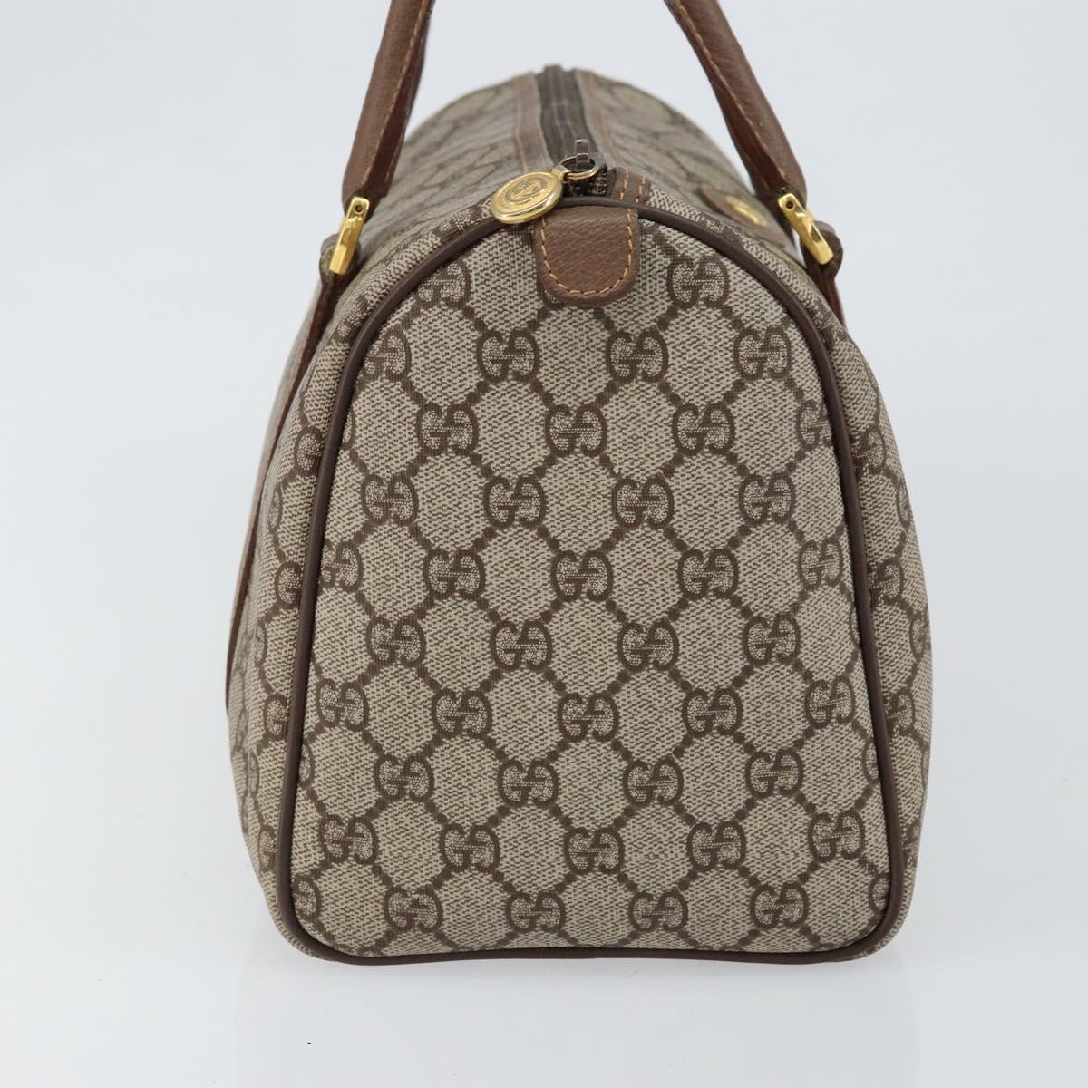 GUCCI GG Supreme Boston Bag PVC Beige Gold Auth ep11590
