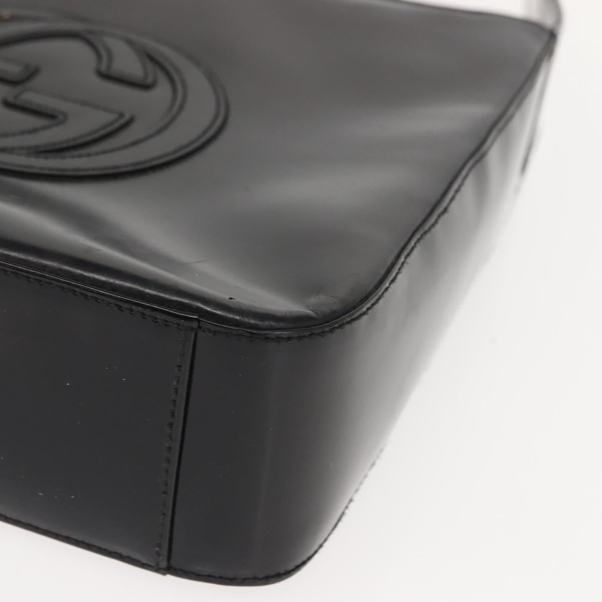 GUCCI Soho Shoulder Bag Enamel Black Auth ep11593