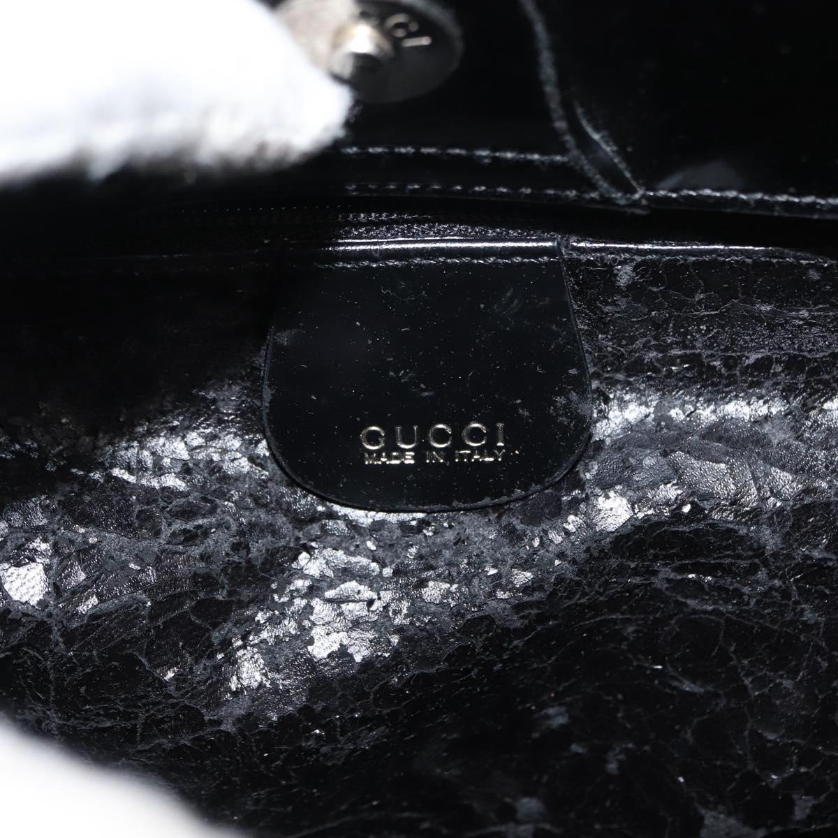 GUCCI Soho Shoulder Bag Enamel Black Auth ep11593