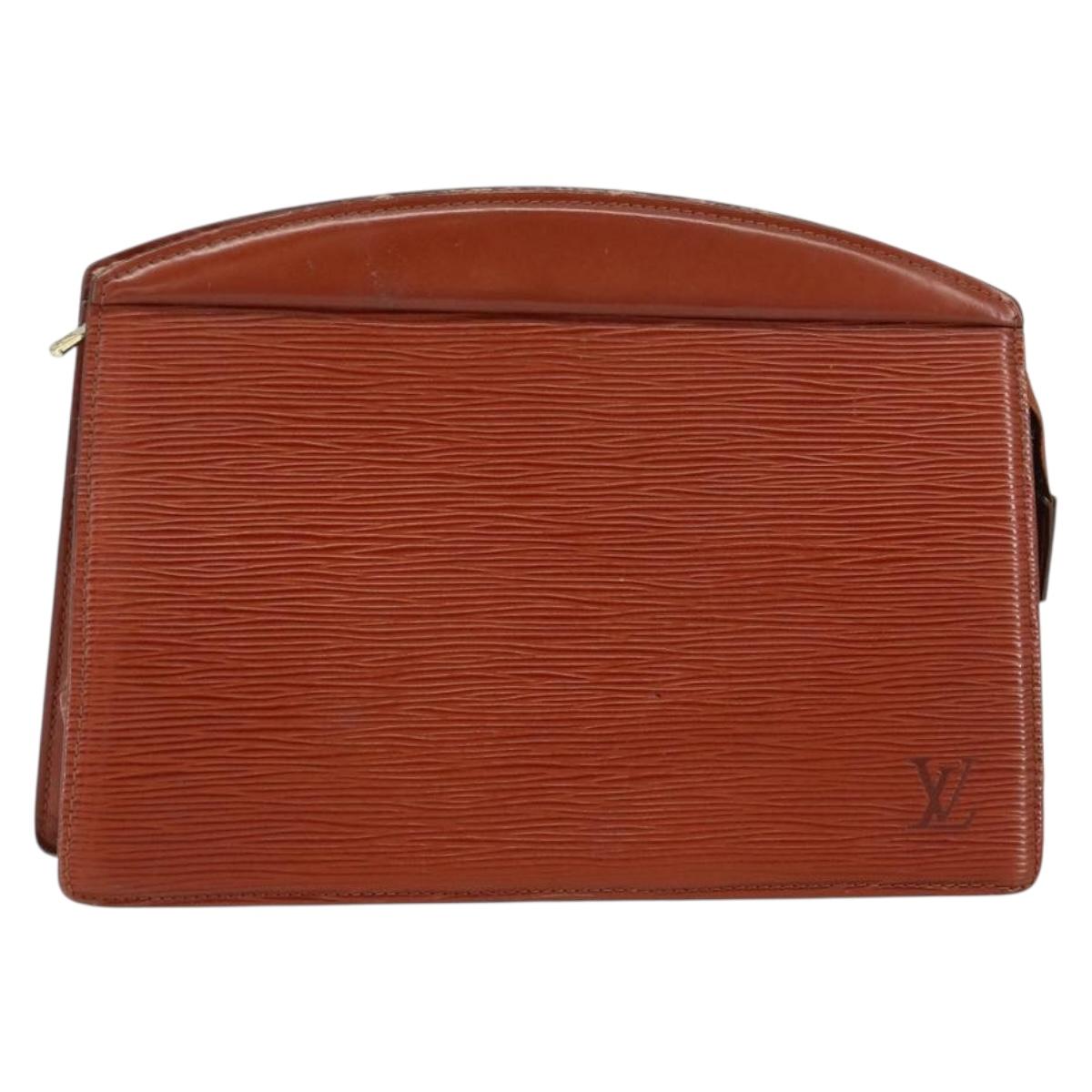 LOUIS VUITTON Epi Trousse Crete Pouch Brown M48403 LV Auth ep11597