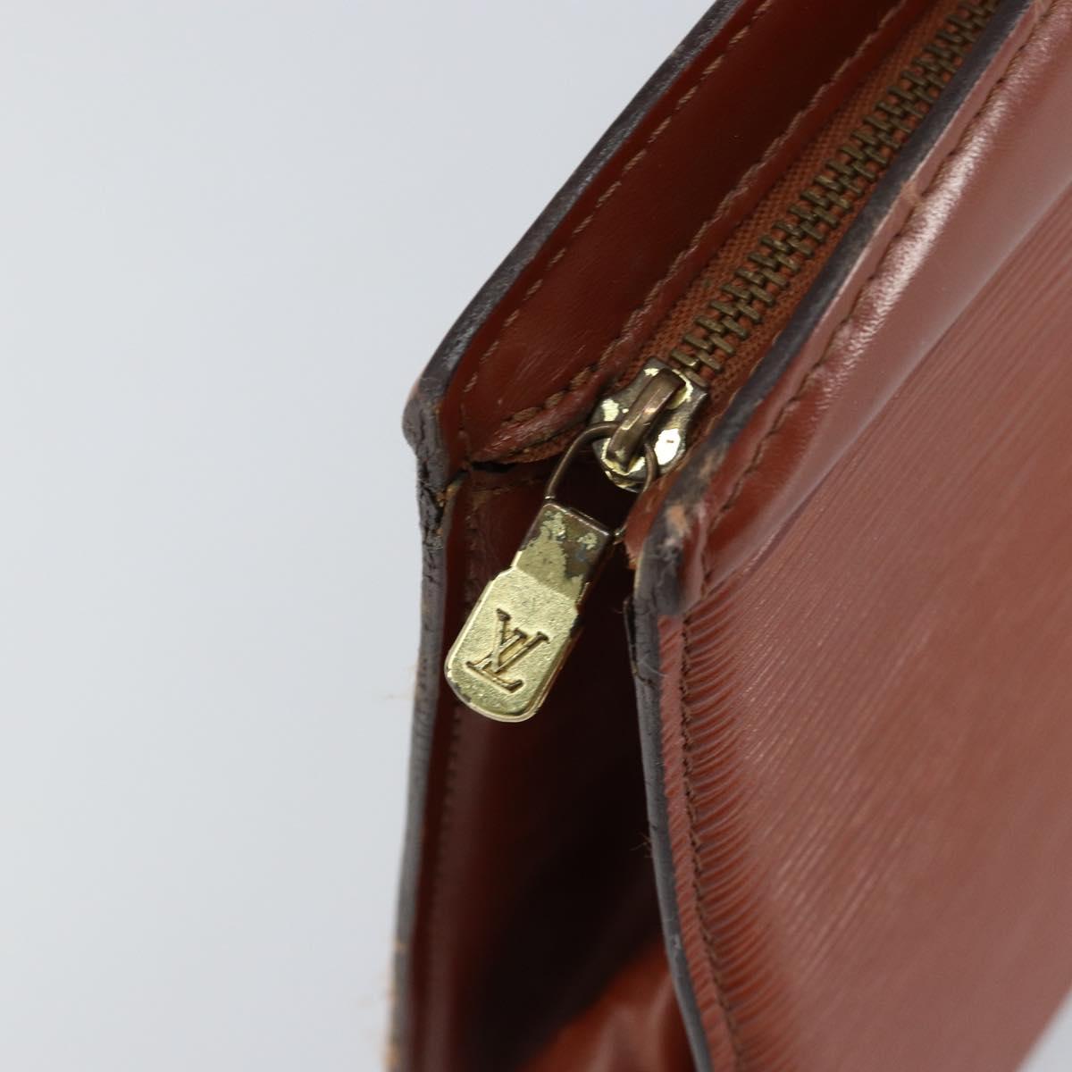 LOUIS VUITTON Epi Trousse Crete Pouch Brown M48403 LV Auth ep11597