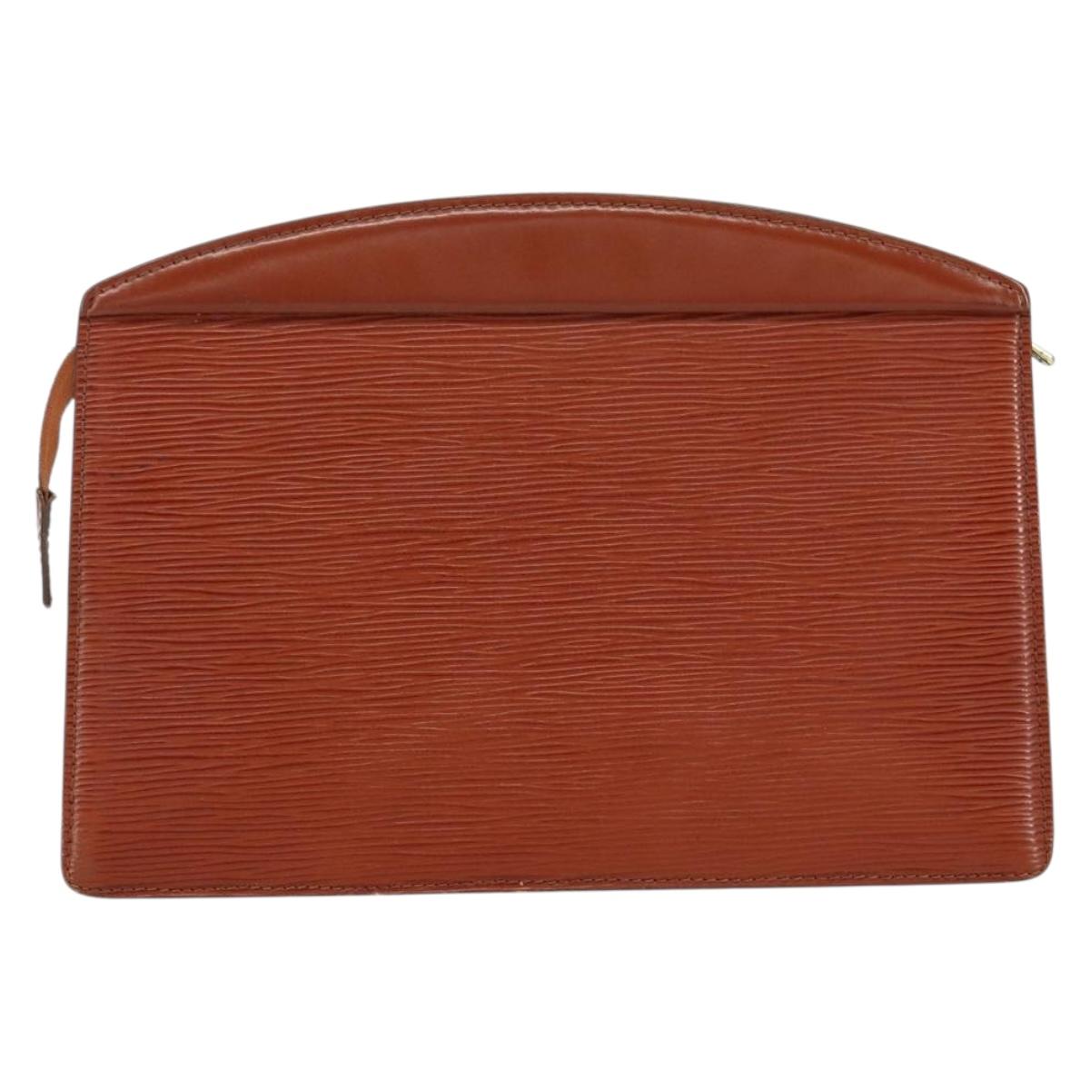 LOUIS VUITTON Epi Trousse Crete Pouch Brown M48403 LV Auth ep11597