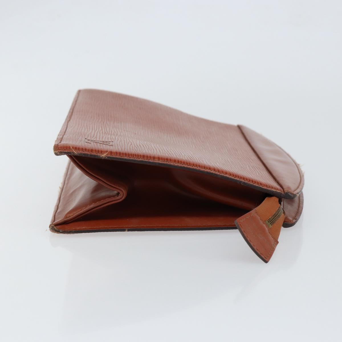 LOUIS VUITTON Epi Trousse Crete Pouch Brown M48403 LV Auth ep11597