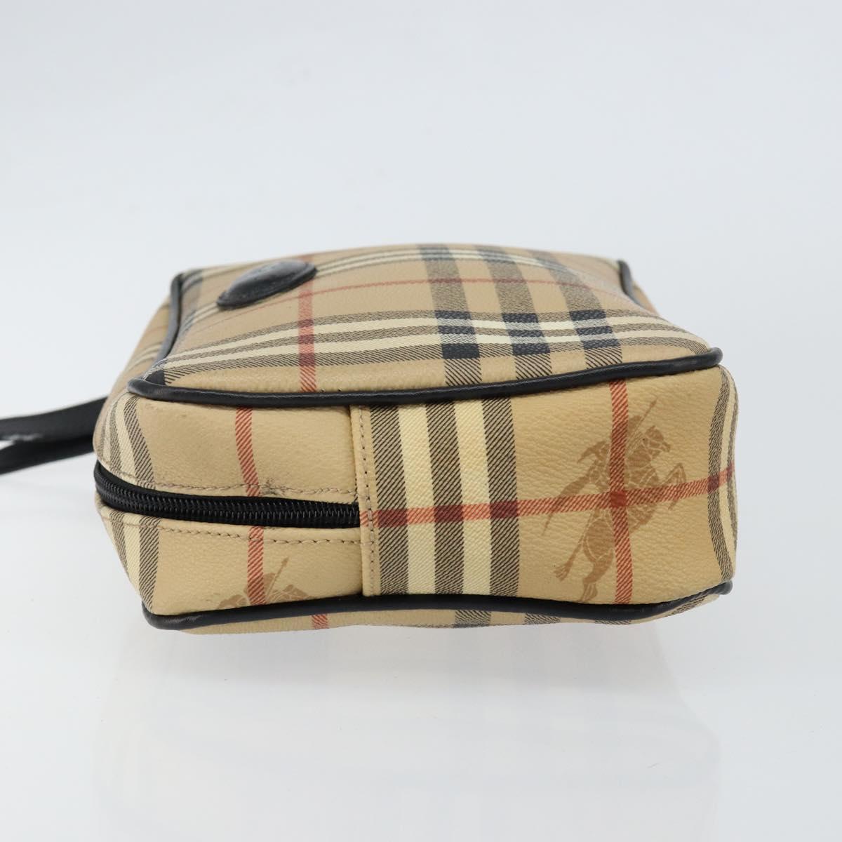 Burberrys Nova Check Clutch Bag PVC Beige Gold Auth ep11601