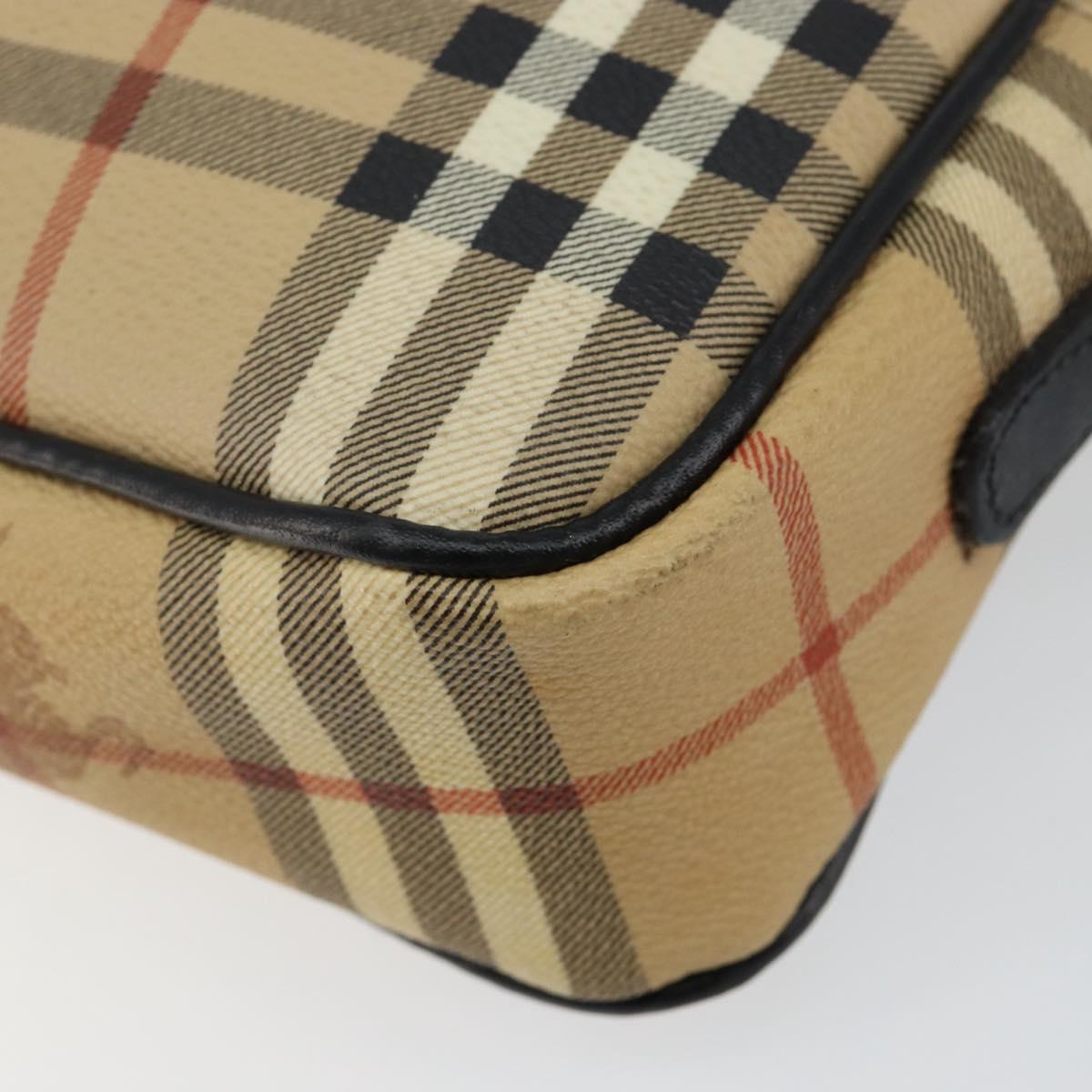 Burberrys Nova Check Clutch Bag PVC Beige Gold Auth ep11601