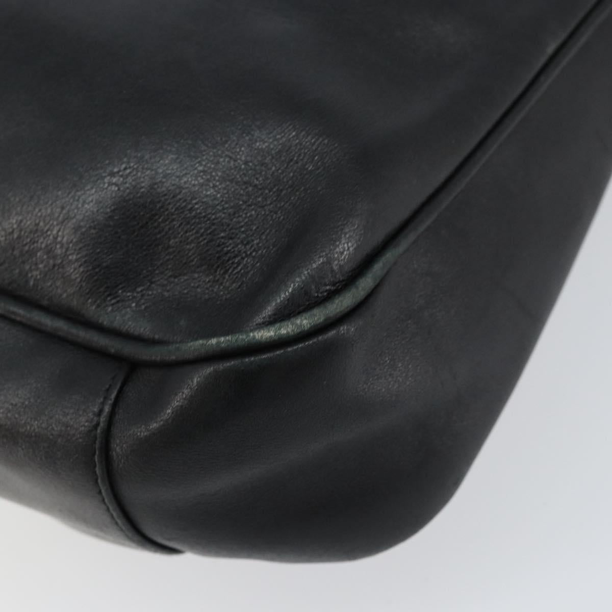 GUCCI Bamboo Hand Bag Leather Black Gold 001 2123 1638 Auth ep11605