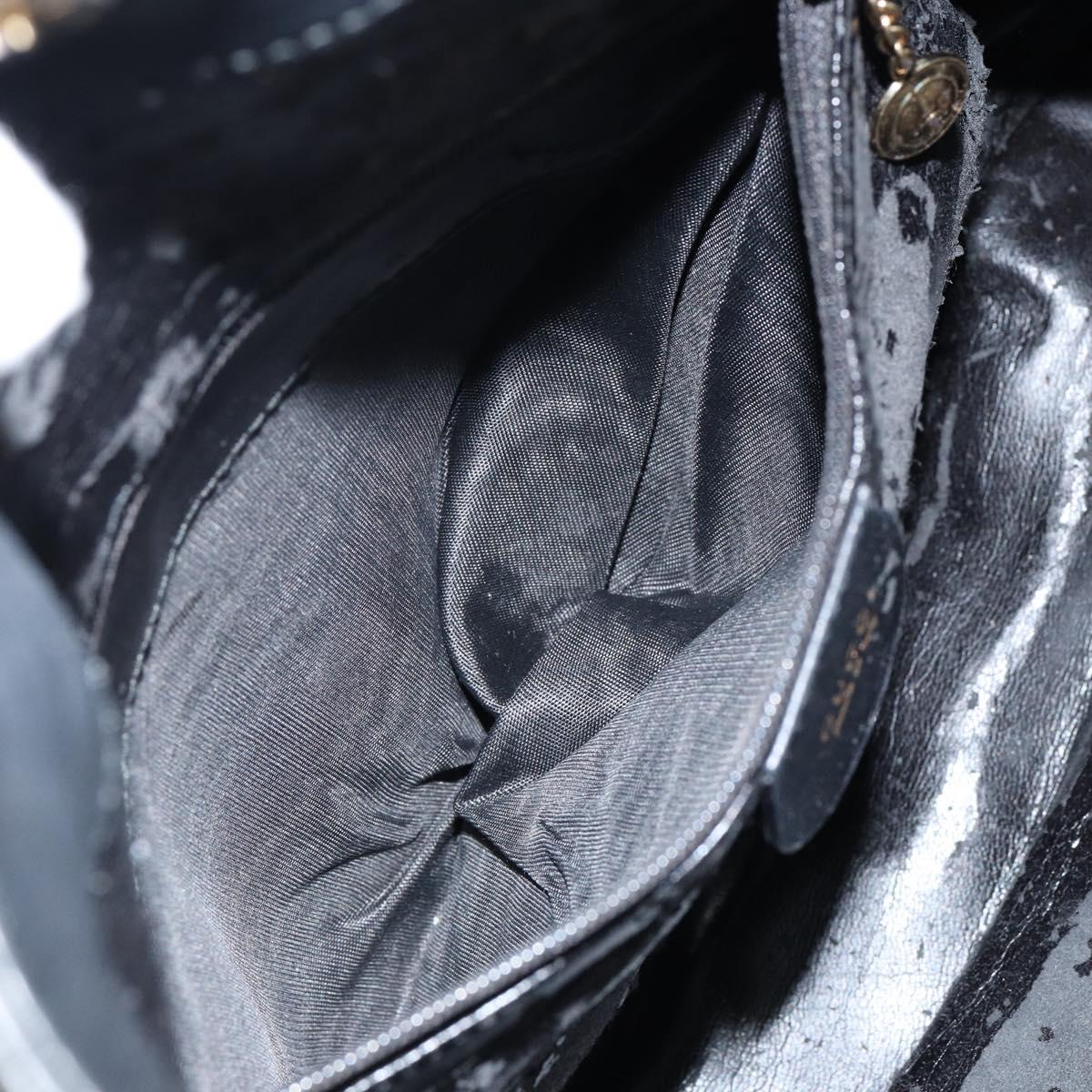 GUCCI Bamboo Hand Bag Leather Black Gold 001 2123 1638 Auth ep11605