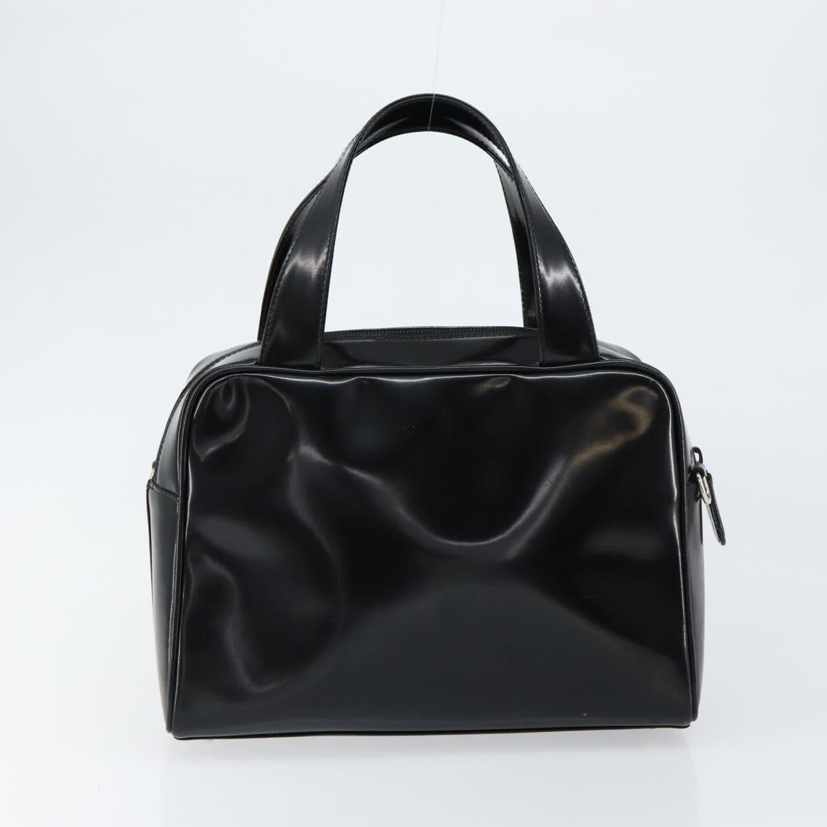 GUCCI Soho Hand Bag Enamel Black Silver 000 2058 0505 5 Auth ep11607