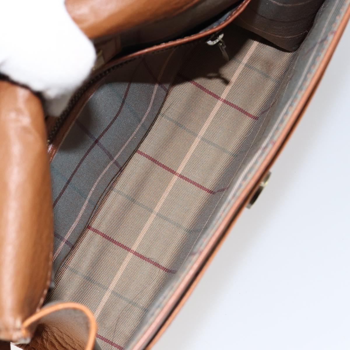 Burberrys Shoulder Bag Leather Gold Brown Auth ep11612