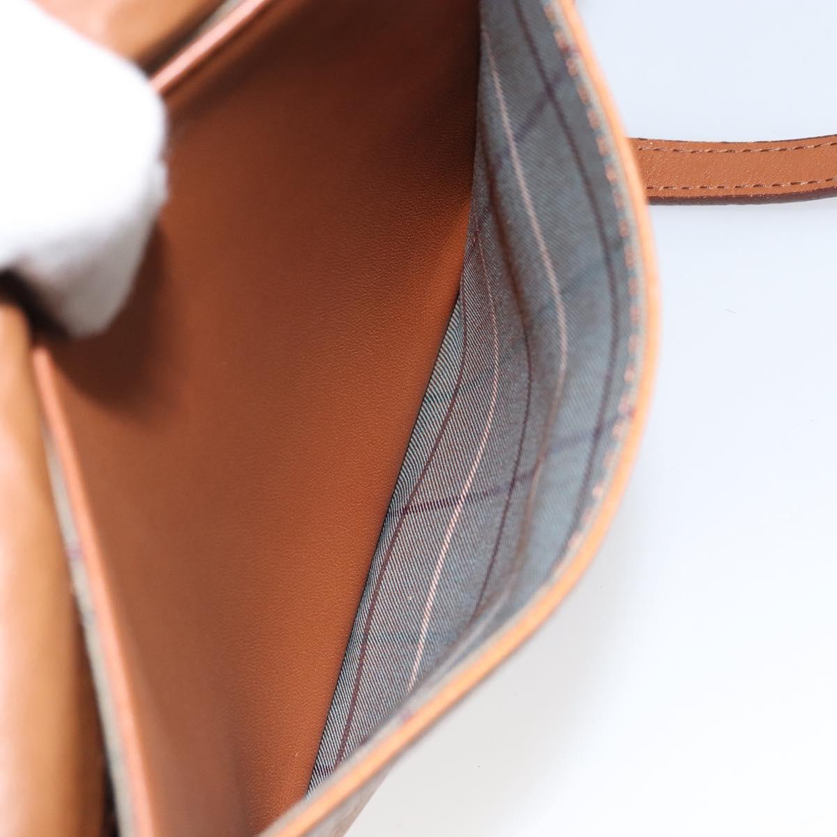 Burberrys Shoulder Bag Leather Gold Brown Auth ep11612