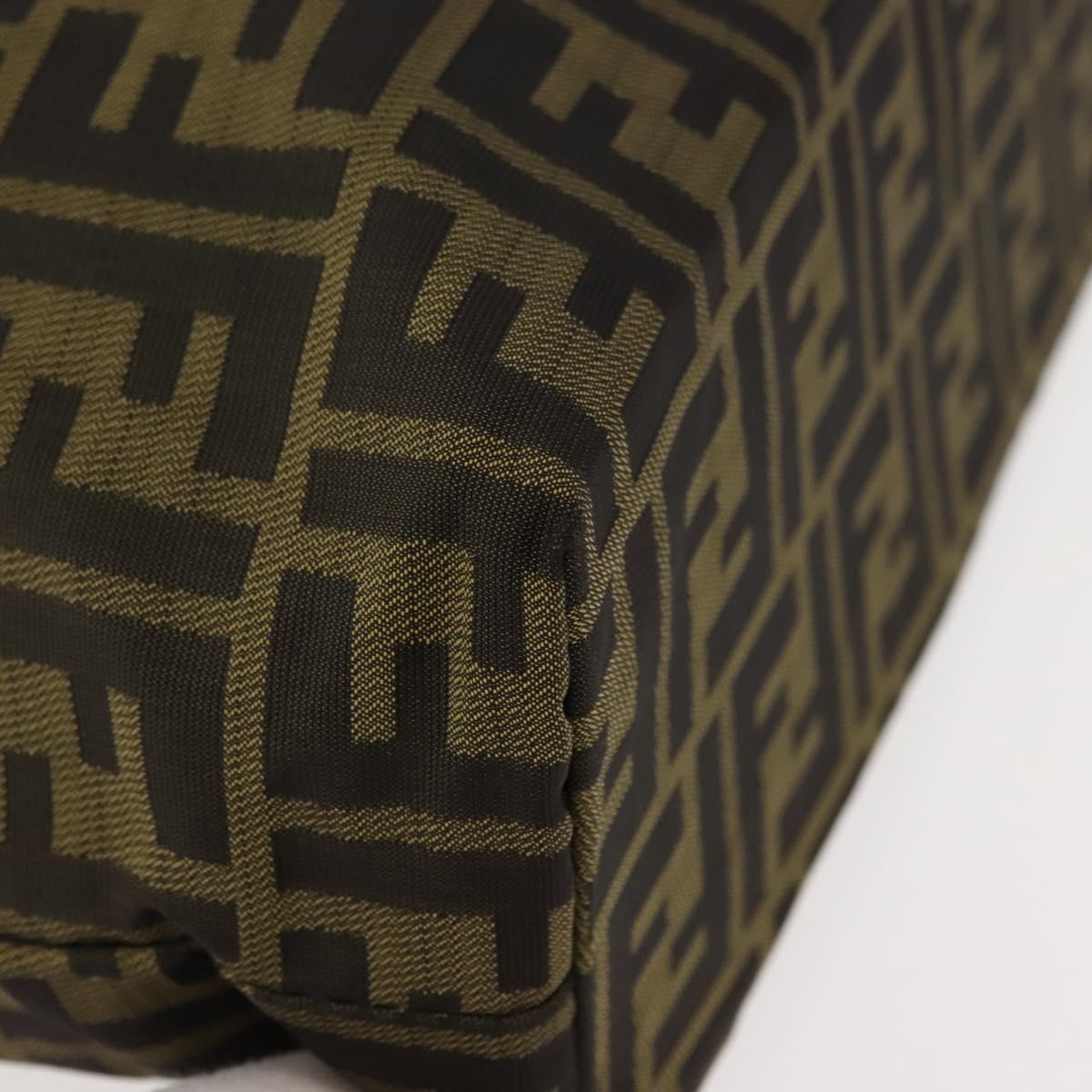 FENDI Zucca Canvas Tote Bag Black Brown Auth ep11618