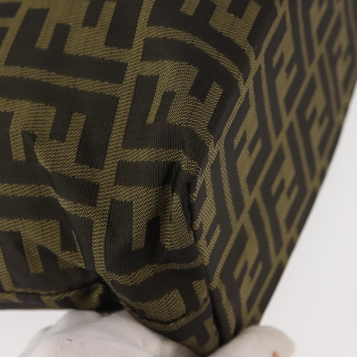 FENDI Zucca Canvas Tote Bag Black Brown Auth ep11618