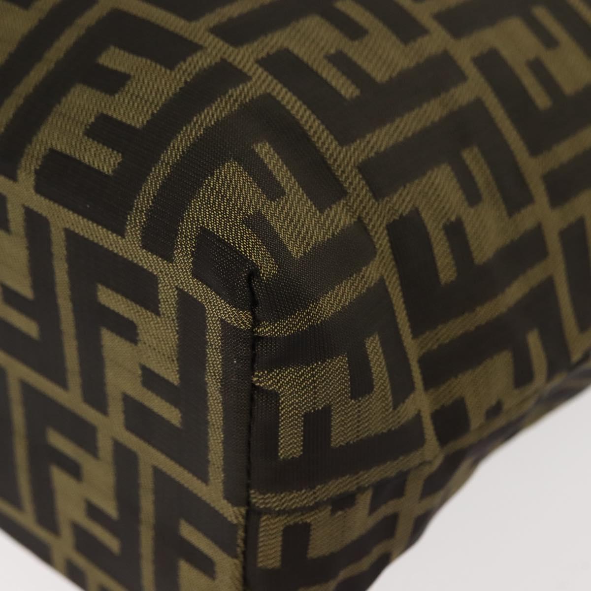 FENDI Zucca Canvas Tote Bag Black Brown Auth ep11618